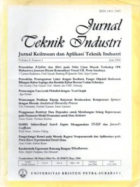 Jurnal Teknik Industri : Jurnal Keilmuan Dan Aplikasi Teknik Industri